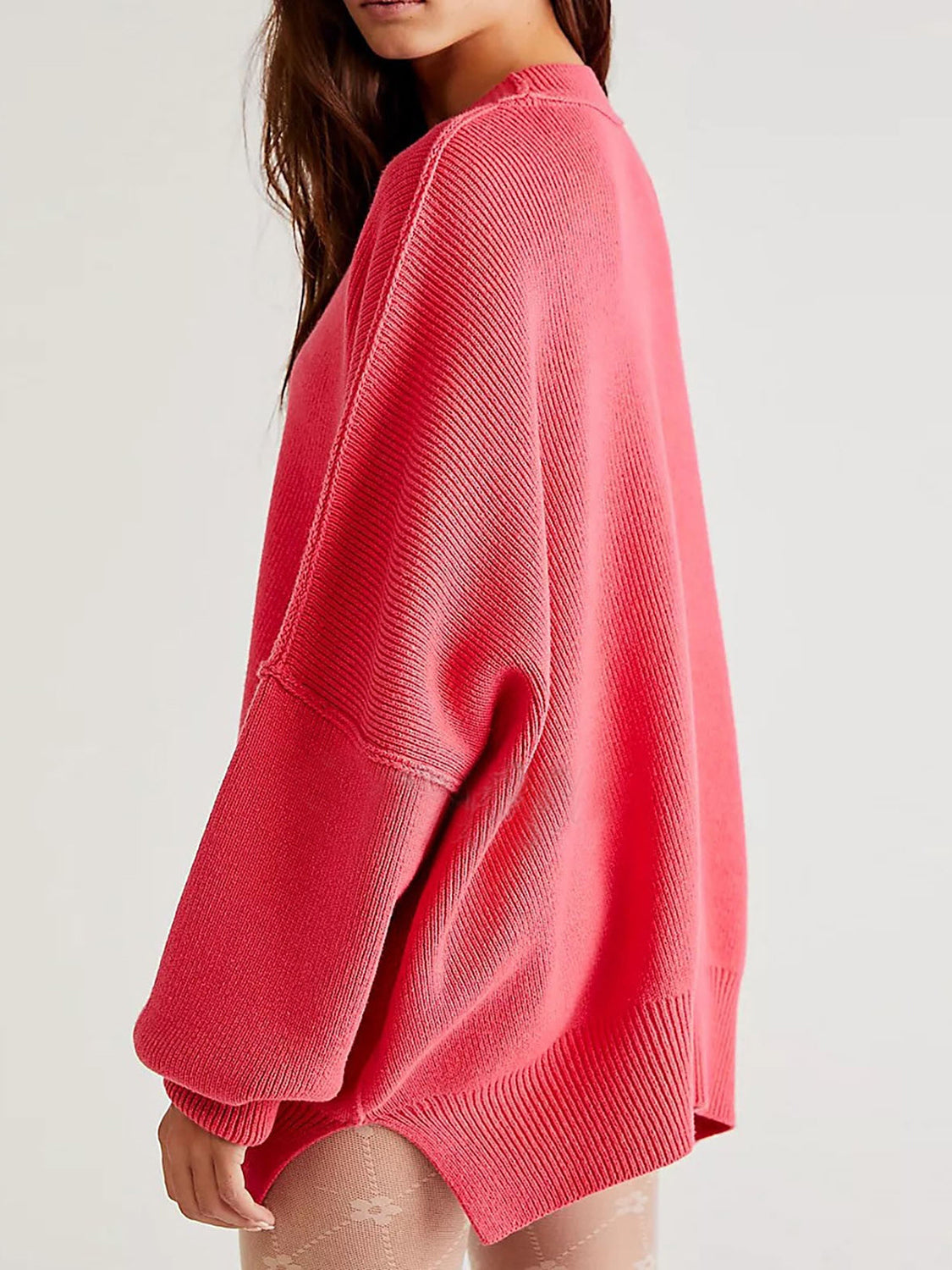 Hemlock Haze Reverse Seam Side Slit Sweater