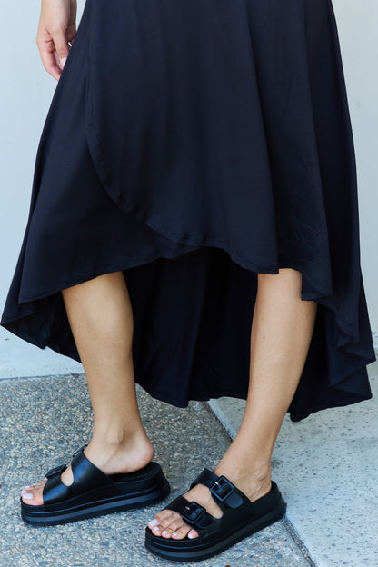 Melancholy Musings High Waisted Flare Maxi Skirt in Black