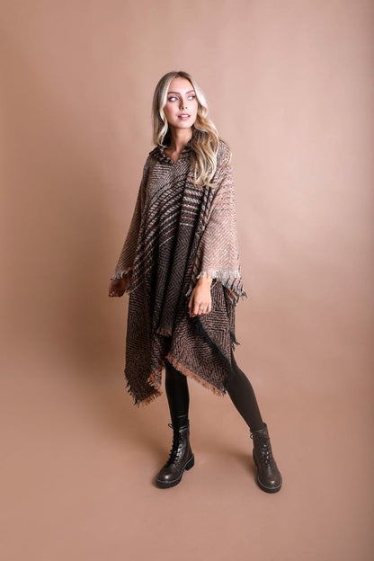 hooded brown poncho