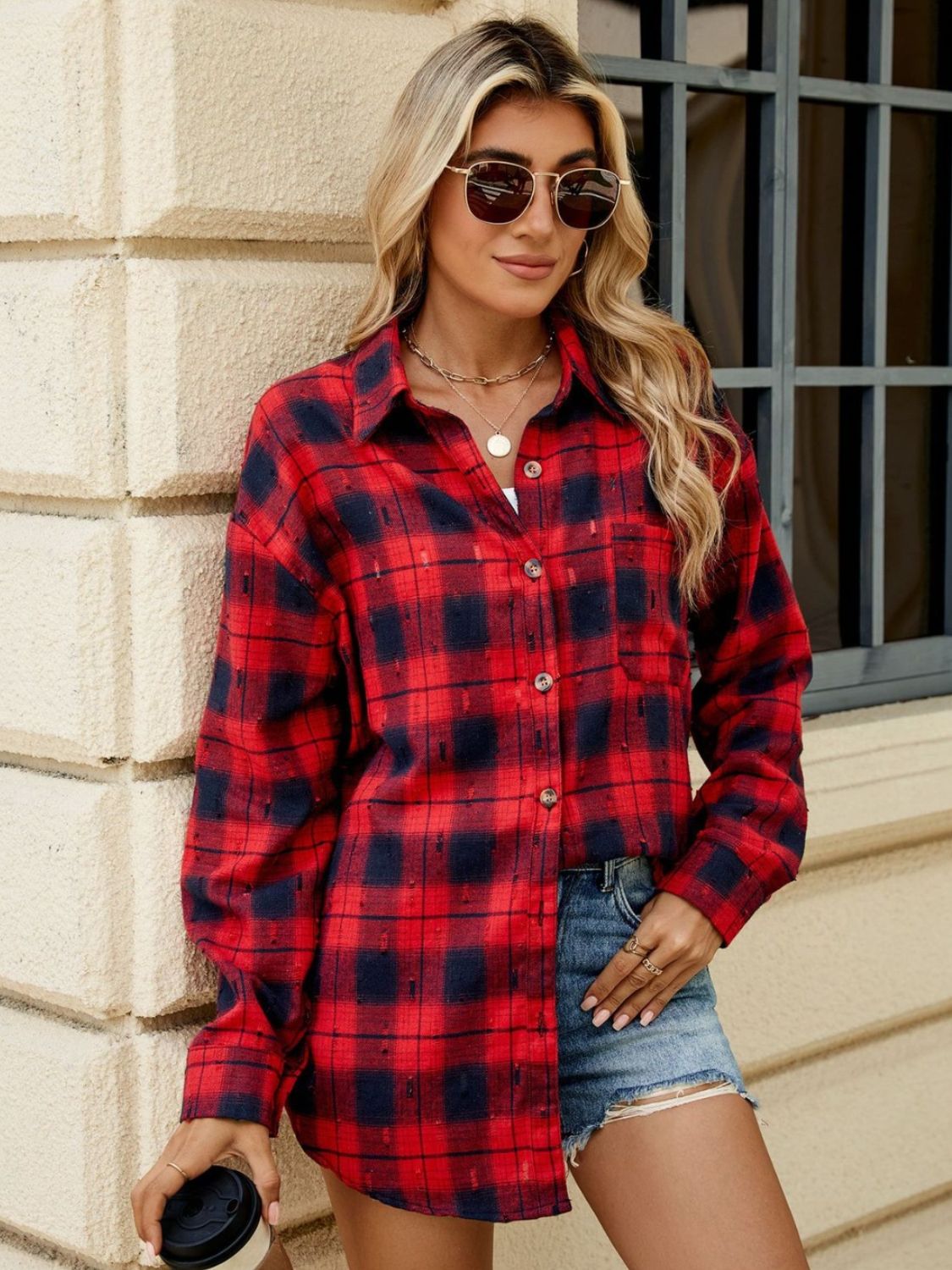 Ciderwood Plaid Button Up Long Sleeve Shirt