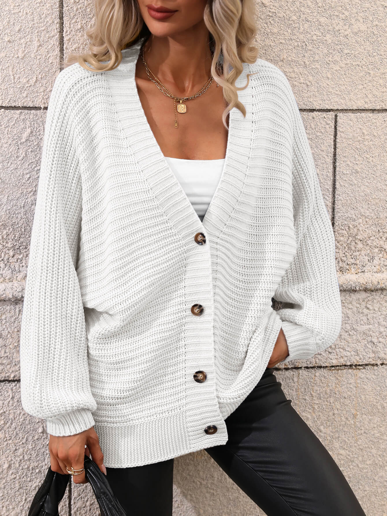 The Bibliophile’s Wrap Button Down Textured Longline Cardigan