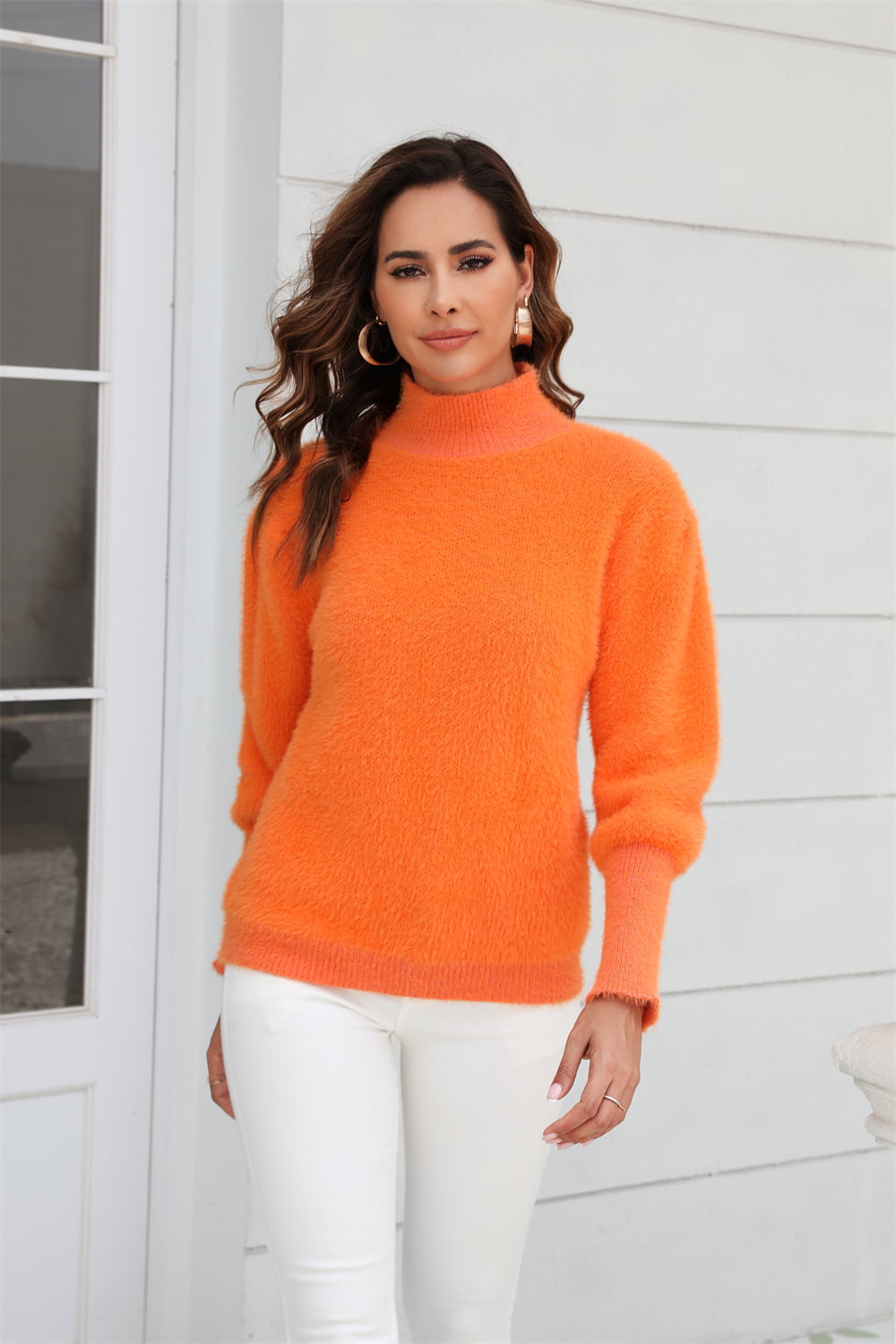 Cat's Meow Turtle Neck Long Sleeve Pullover Sweater