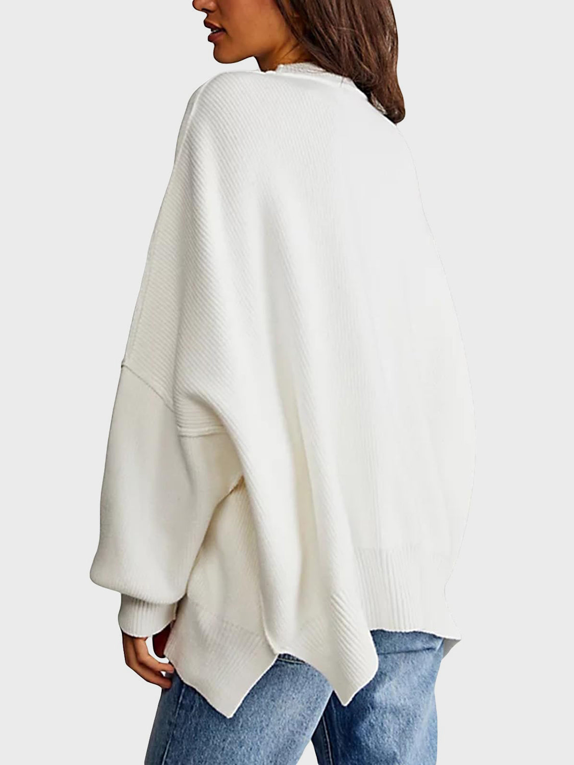 Hemlock Haze Reverse Seam Side Slit Sweater