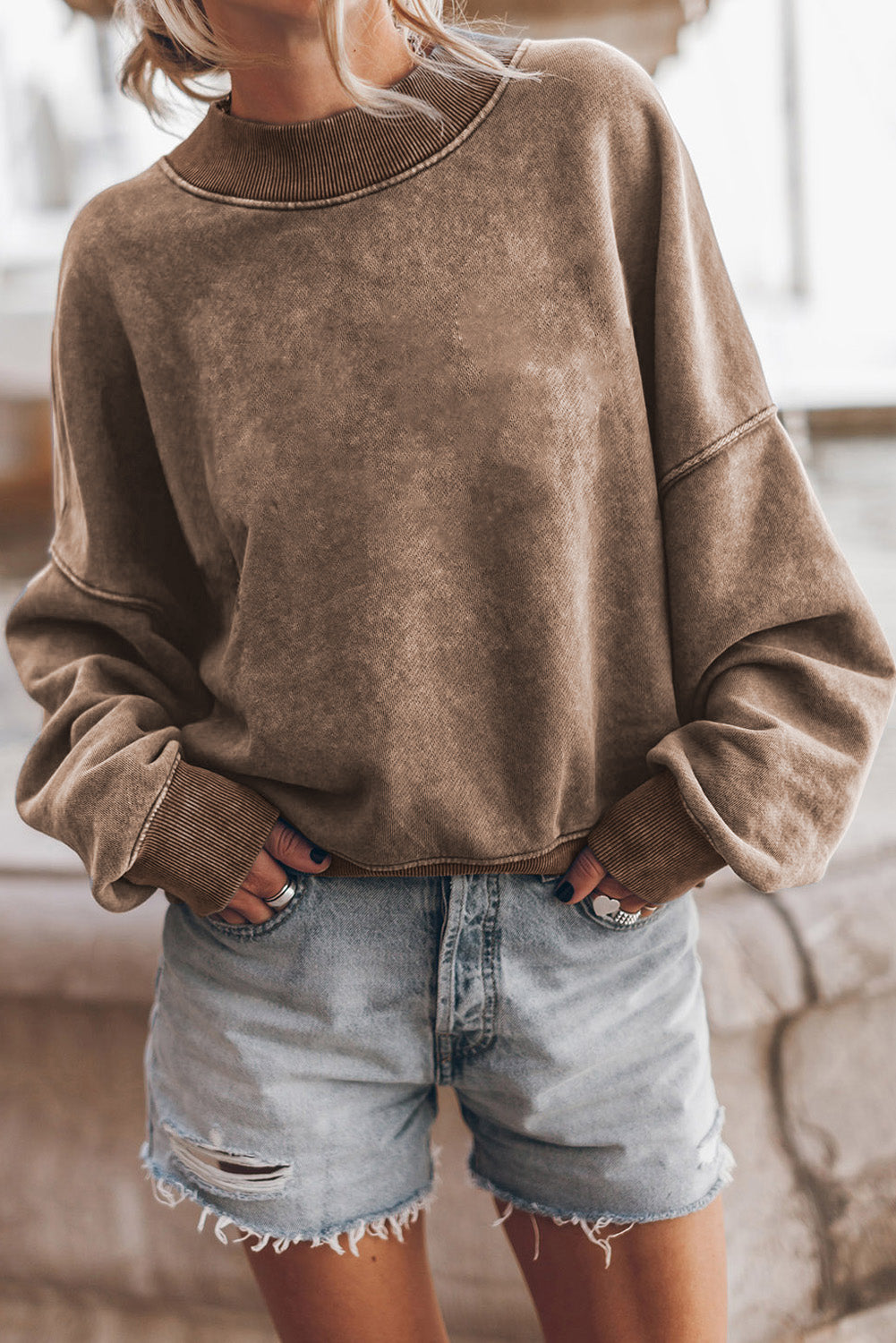 Alize Stone Washed Oversized Sweatshirt