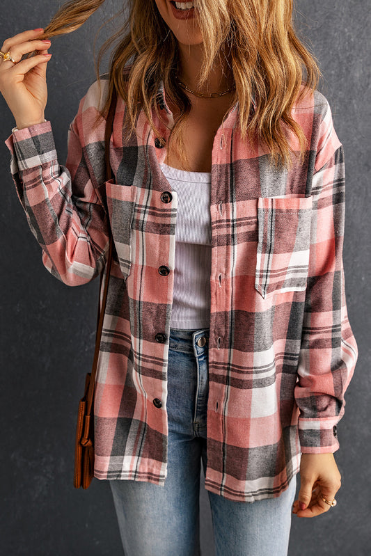 Cottage Plaid Longline Button Down Shirt