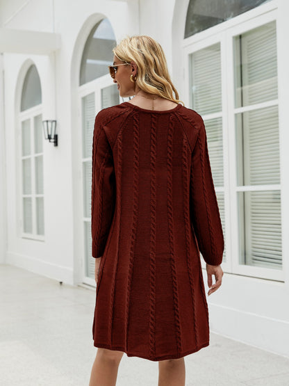 Hearts and Vine Roses Long Sleeve Sweater Dress