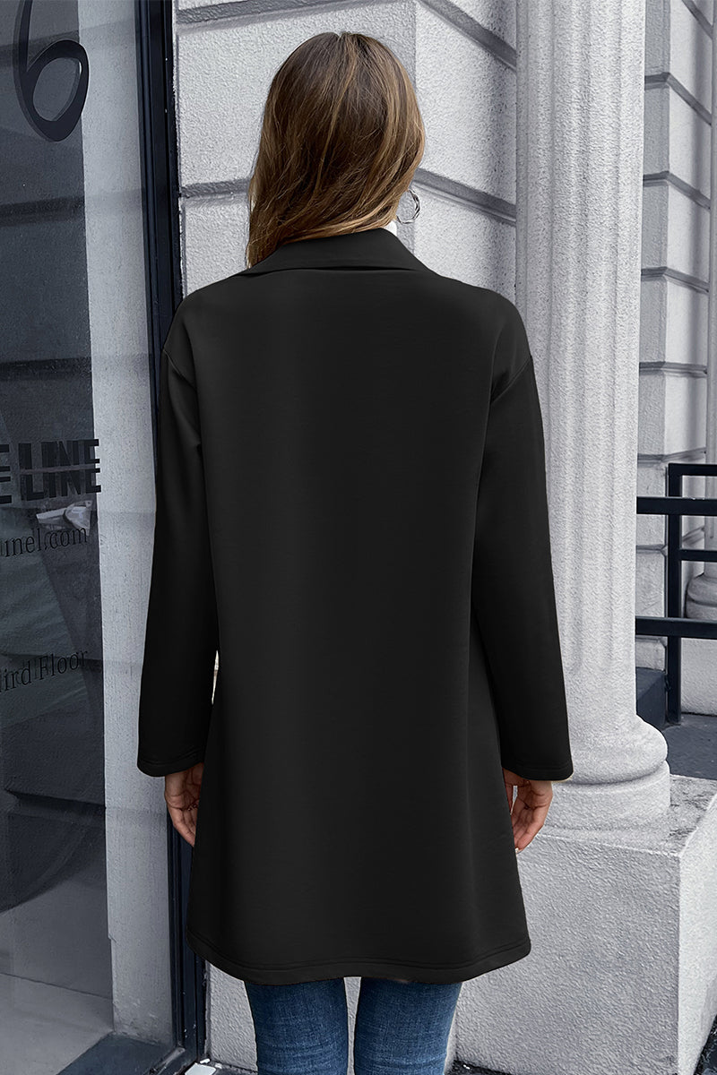 In The Queen's Court Lapel Collar Long Sleeve Blazer