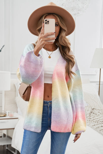 Wonderland Woven Balloon Sleeve Dropped Shoulder Cardigan