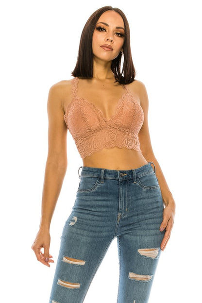 Whispered Wishes Racerback Lace Bralette