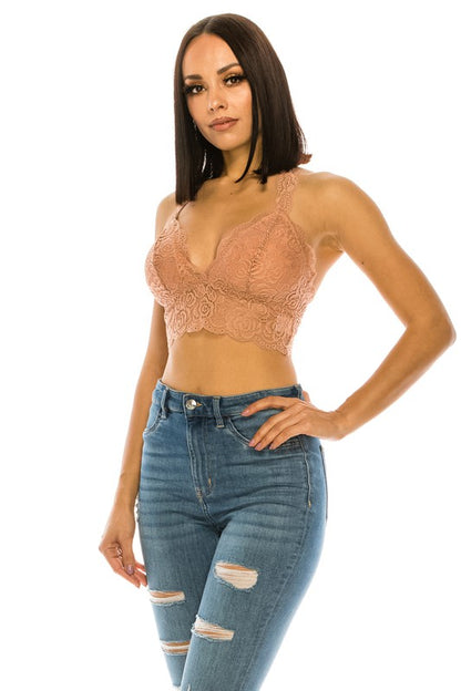 Whispered Wishes Racerback Lace Bralette