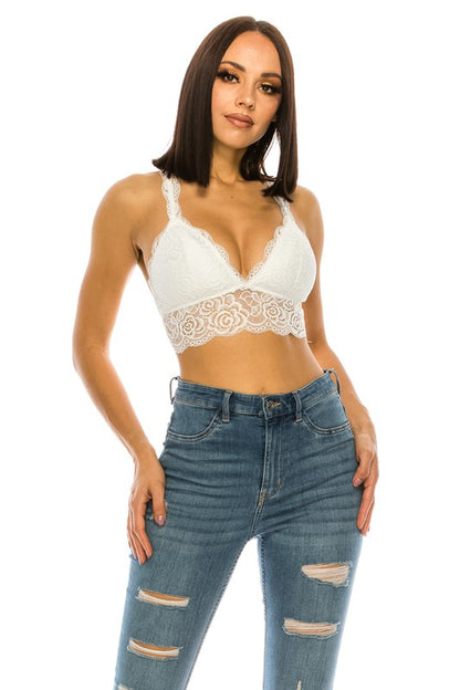 Whispered Wishes Racerback Lace Bralette