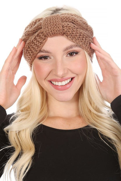 Serendipity Spark Winter Crochet Bow Twisted Head Band