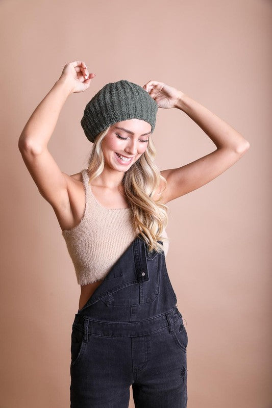 Effortless Ellie Boucle Rib Knit Beret