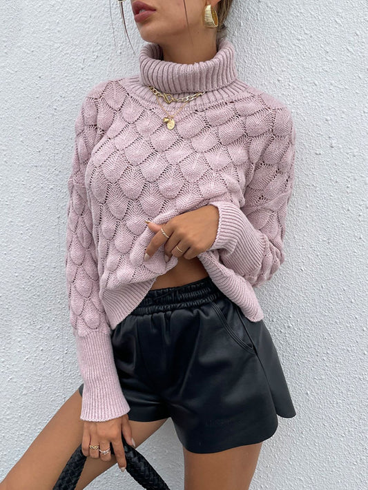 Siren Scales Turtle Neck Shine Long Sleeve Sweater