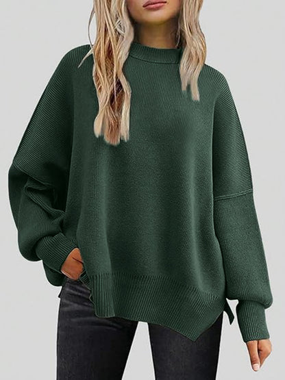 Hemlock Haze Reverse Seam Side Slit Sweater