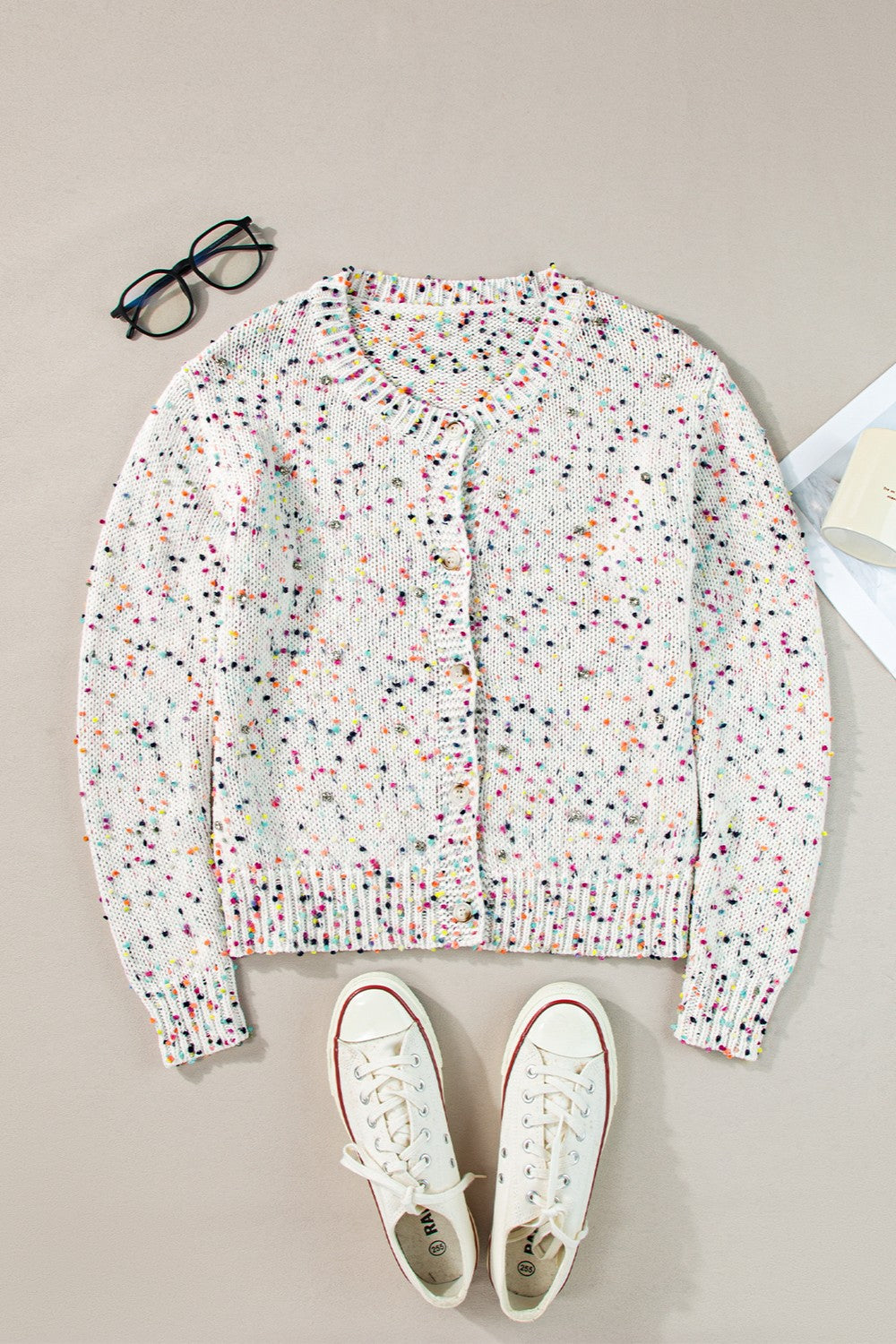 Confetti Sprinkles Button Up Long Sleeve Cardigan