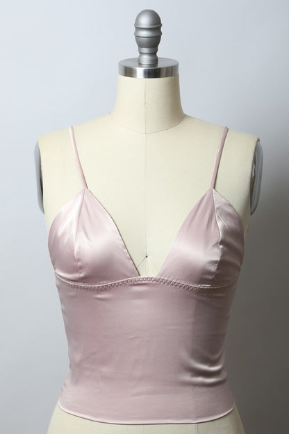 Sensuous Satin Longline Bralette Top