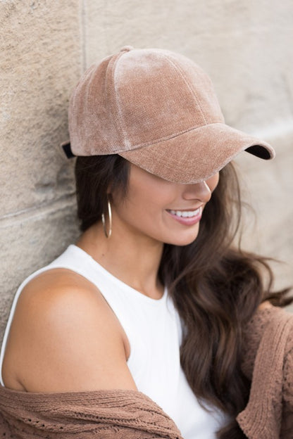 Vivacious Velour Ball Cap