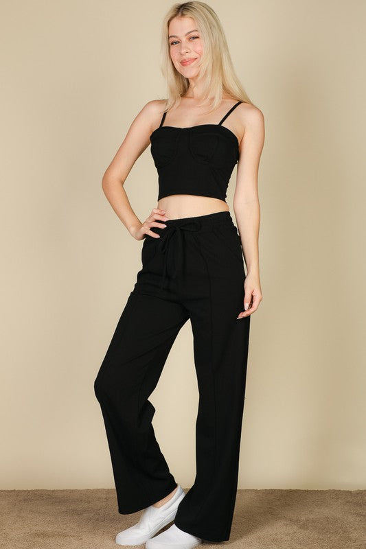 Understated Opulence Bustier Cami Top & Slant Straight Pants