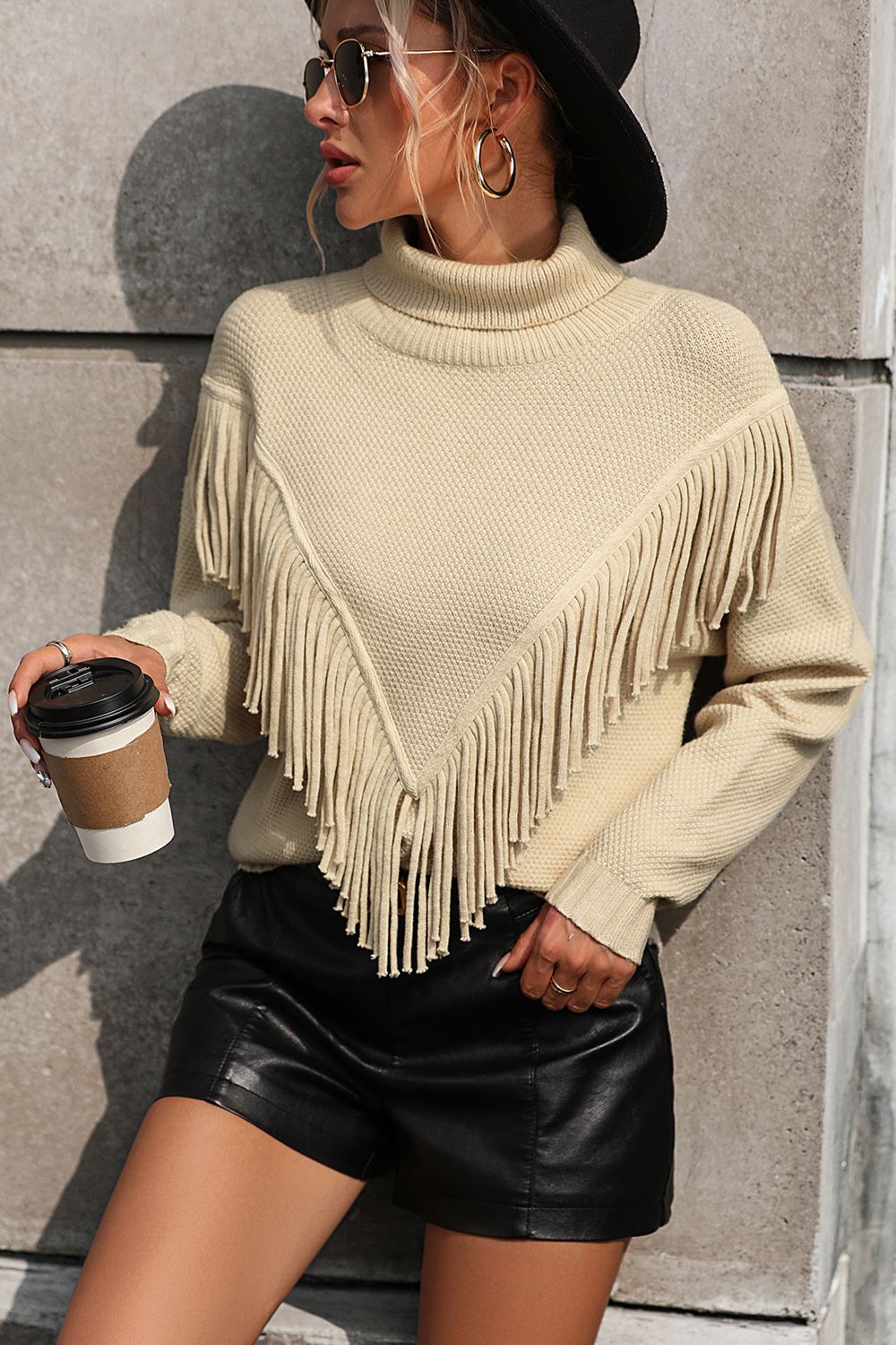 Can't Stop Me Tassel Front Long Sleeve Sweater