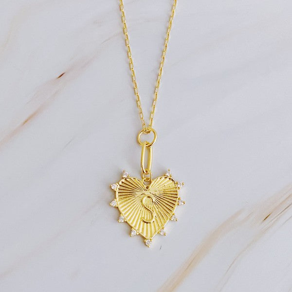 Tell-Tale Hanging Initial Heart Necklace