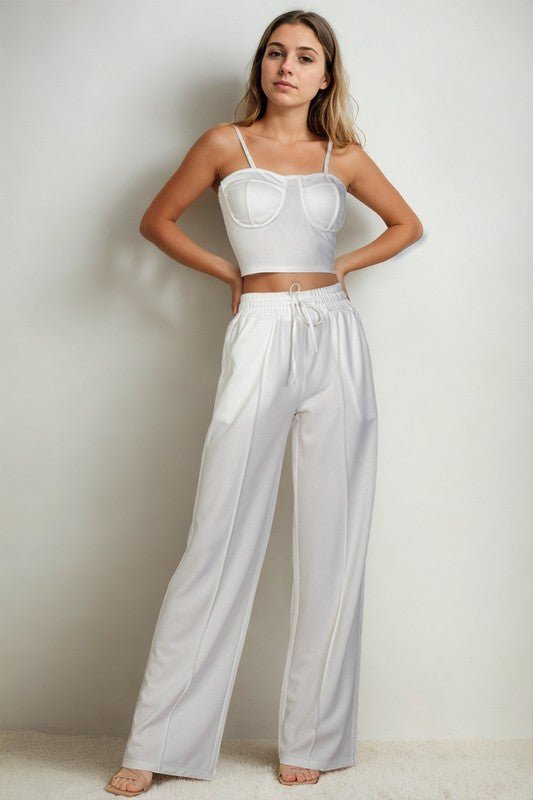 Understated Opulence Bustier Cami Top & Slant Straight Pants