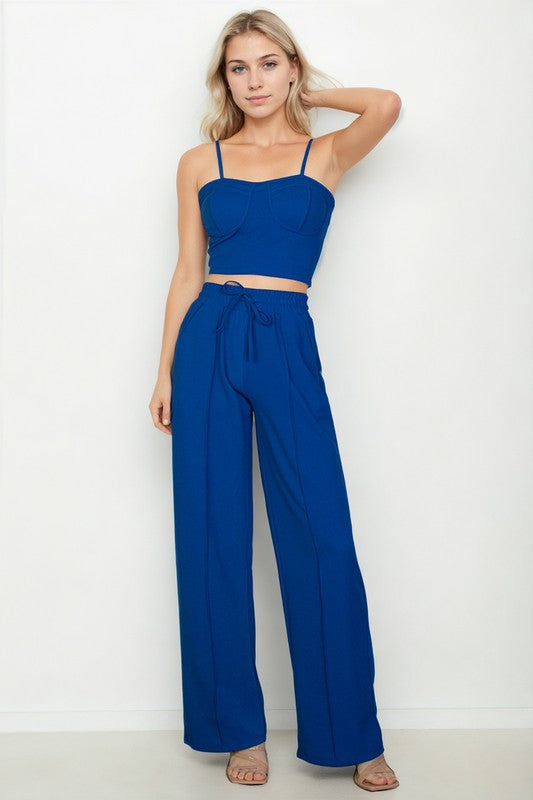 Understated Opulence Bustier Cami Top & Slant Straight Pants