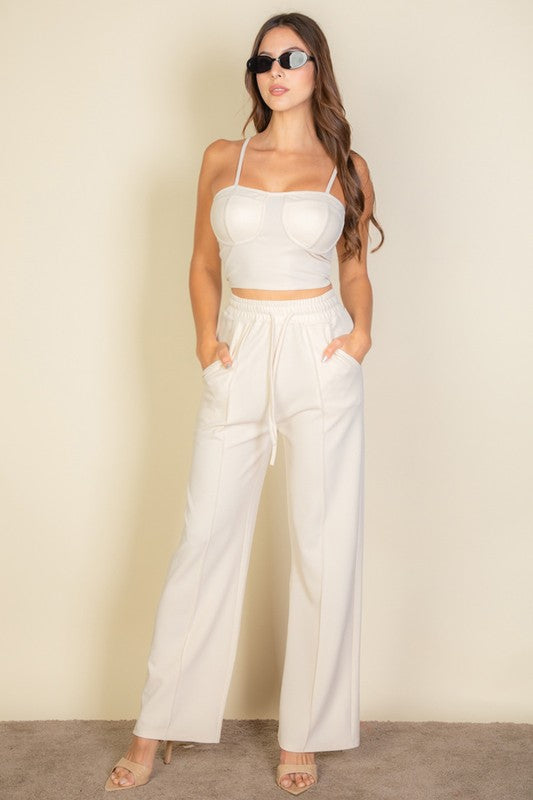 Understated Opulence Bustier Cami Top & Slant Straight Pants