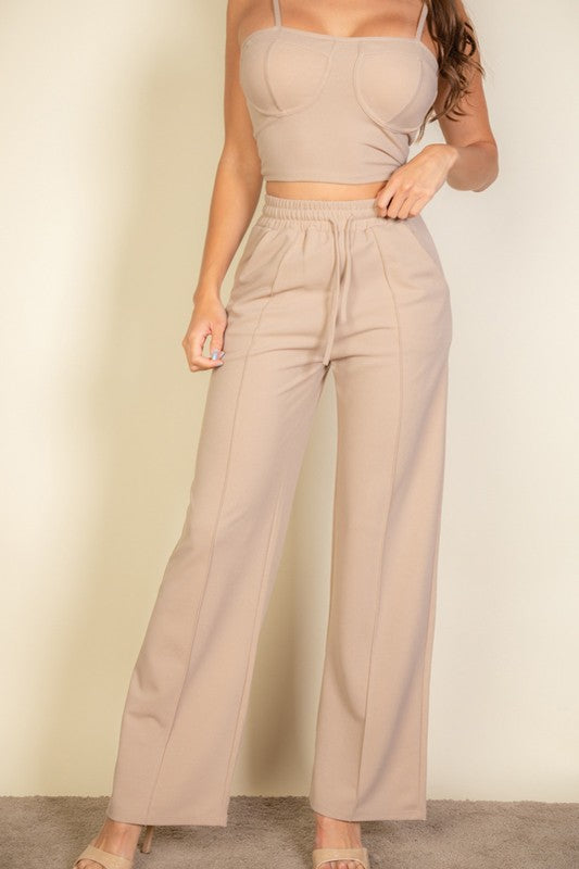 Understated Opulence Bustier Cami Top & Slant Straight Pants