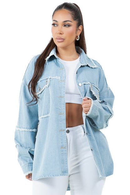 Shadowed Reverie Oversized Denim Jacket