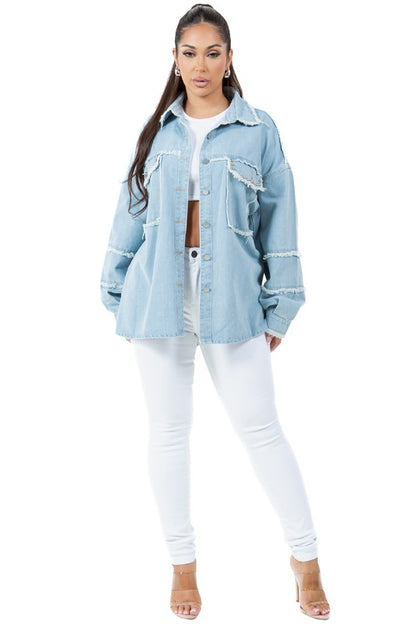 Shadowed Reverie Oversized Denim Jacket