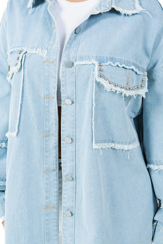 Shadowed Reverie Oversized Denim Jacket