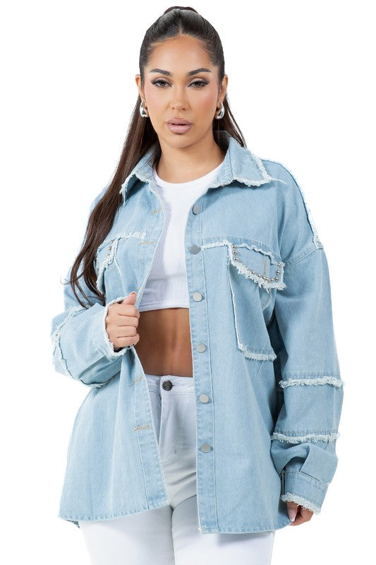 Shadowed Reverie Oversized Denim Jacket