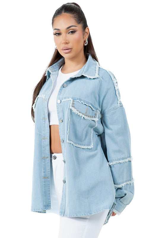 Shadowed Reverie Oversized Denim Jacket