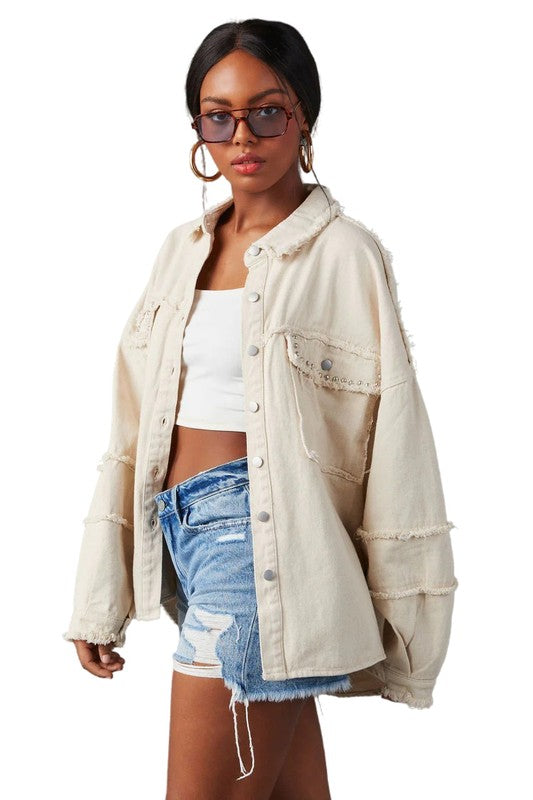 Shadowed Reverie Oversized Denim Jacket