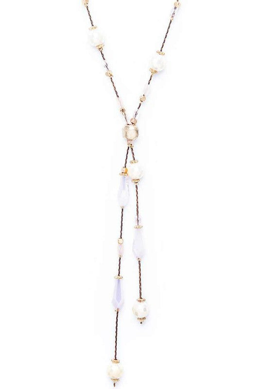 Dainty Mix Beads Station Long Necklace