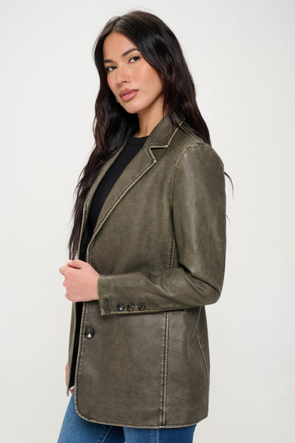 Riot Raven Vegan Leather Blazer