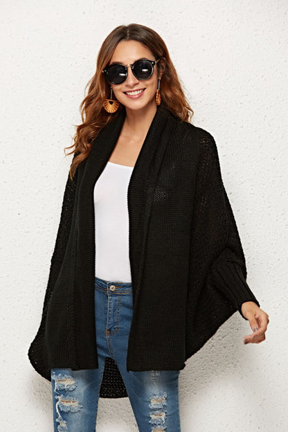 Inkblot Open Front Dolman Sleeve Longline Cardigan