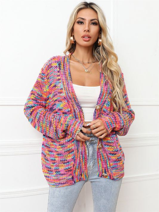 The Cheshire Knit Button Up Dropped Shoulder Cardigan