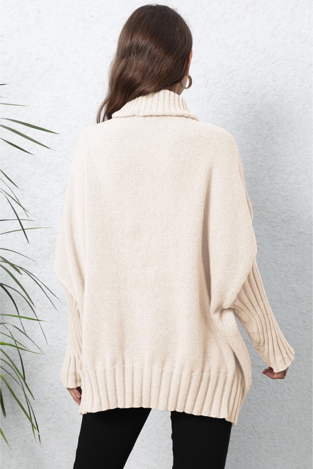 Quinn's Turtle Neck Long Sleeve Ribbed Sweater