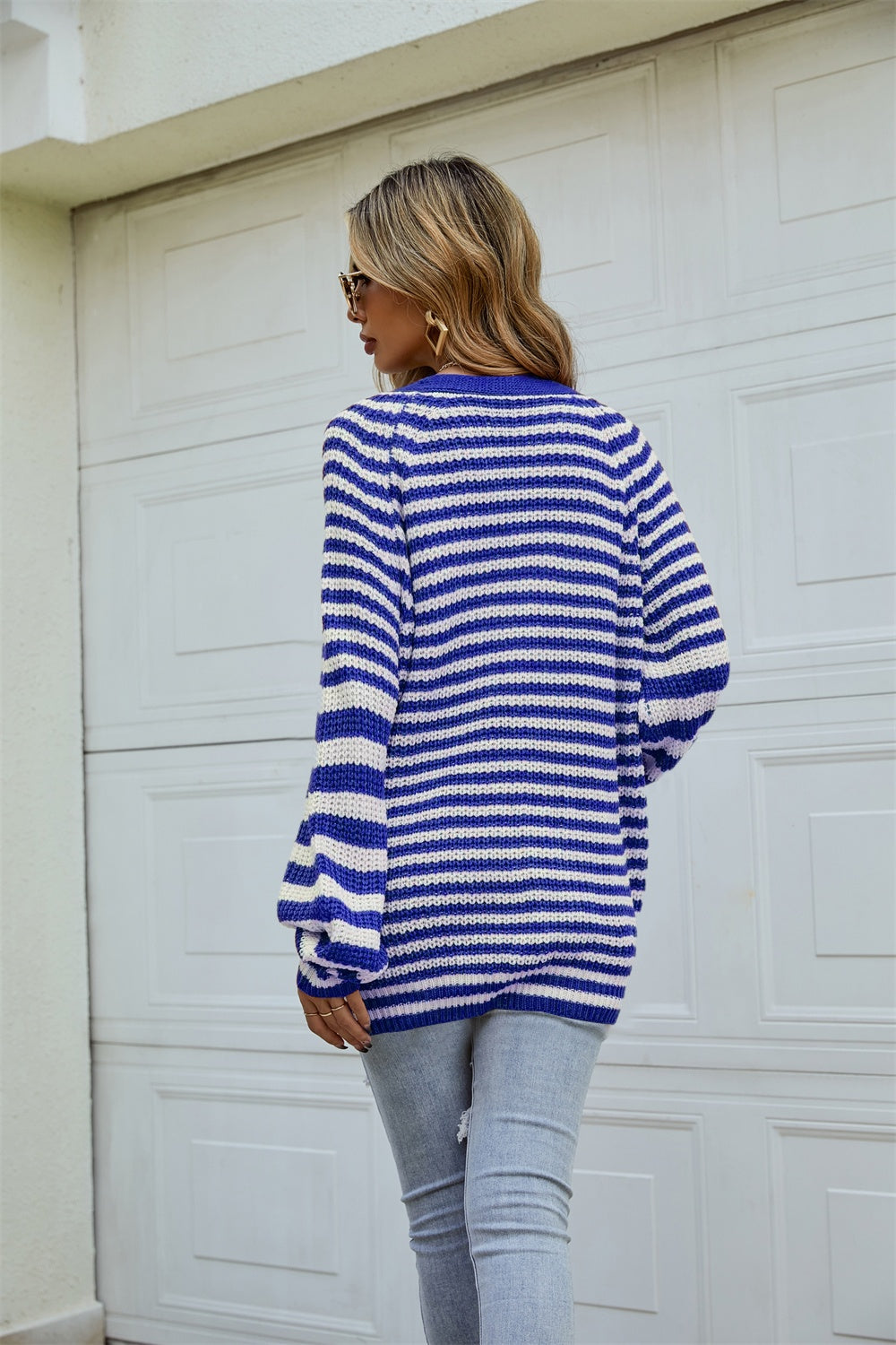 Library Lament Striped Button Up Long Sleeve Cardigan