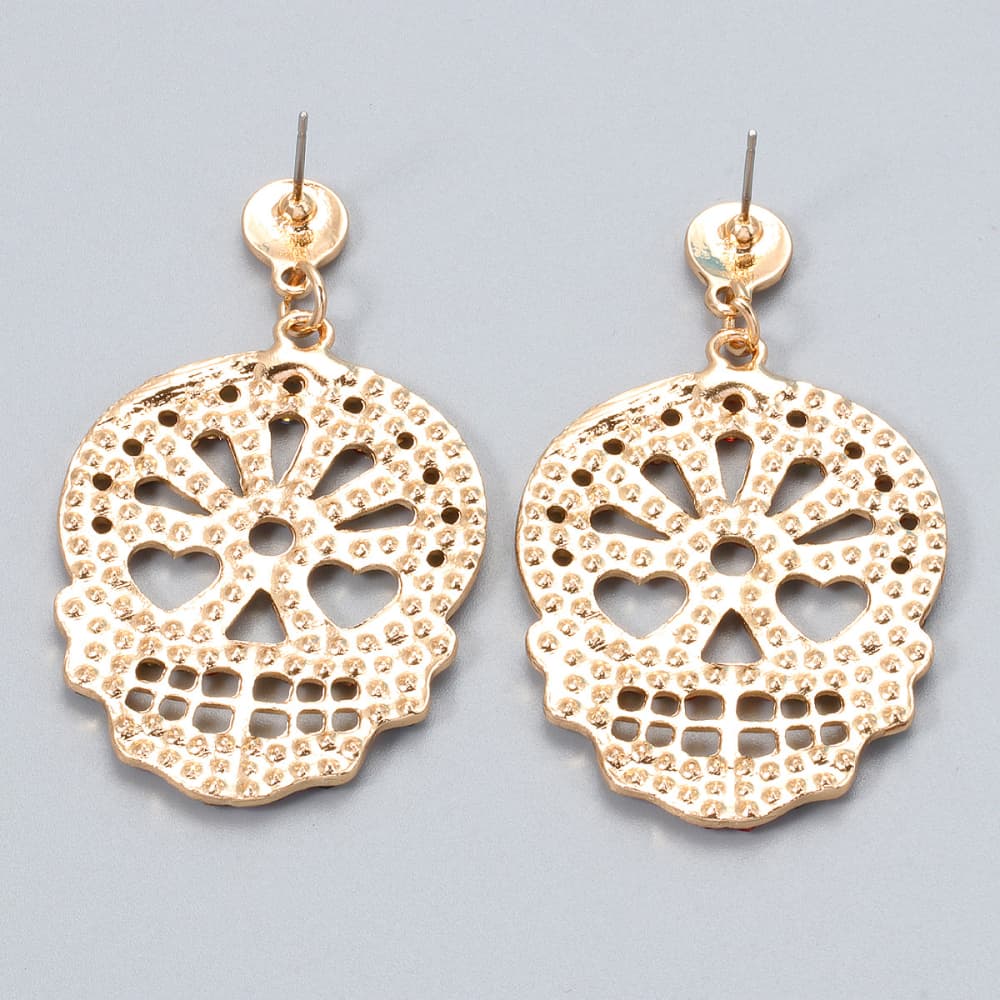 'Mystical Skull' Rhinestone Earrings