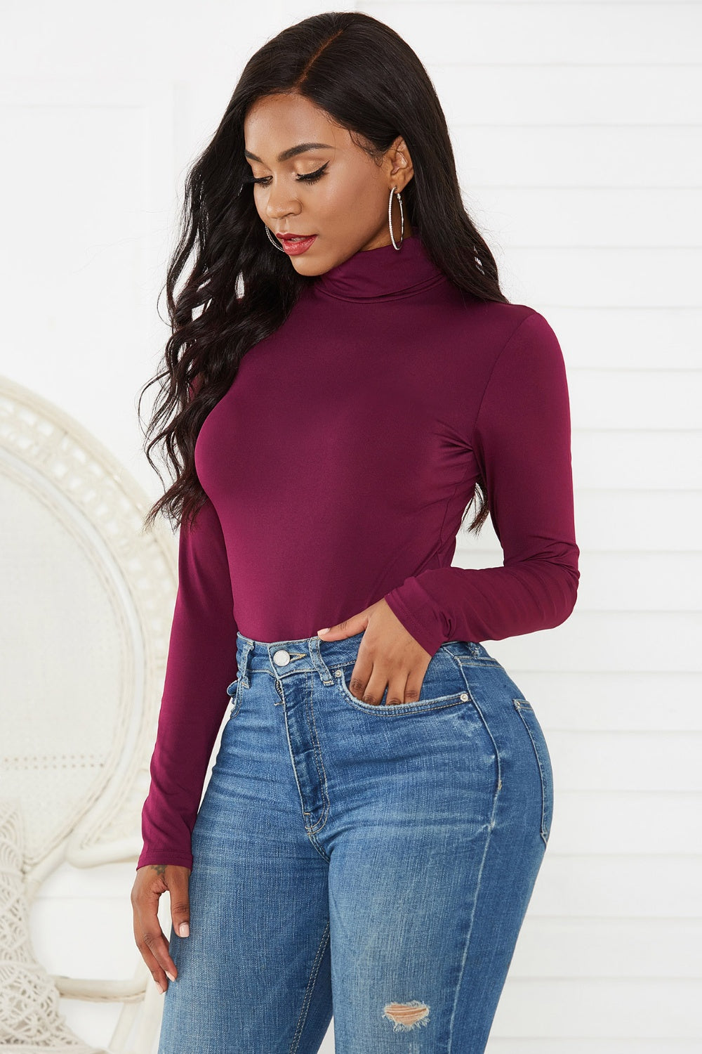 Sweet Memories Turtleneck Long Sleeve Bodysuit