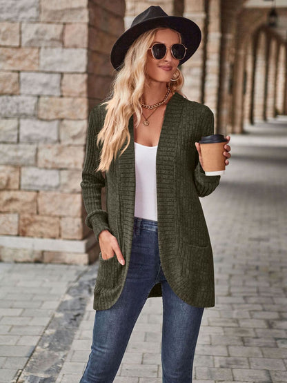 Open Front Cardigan with Pockets