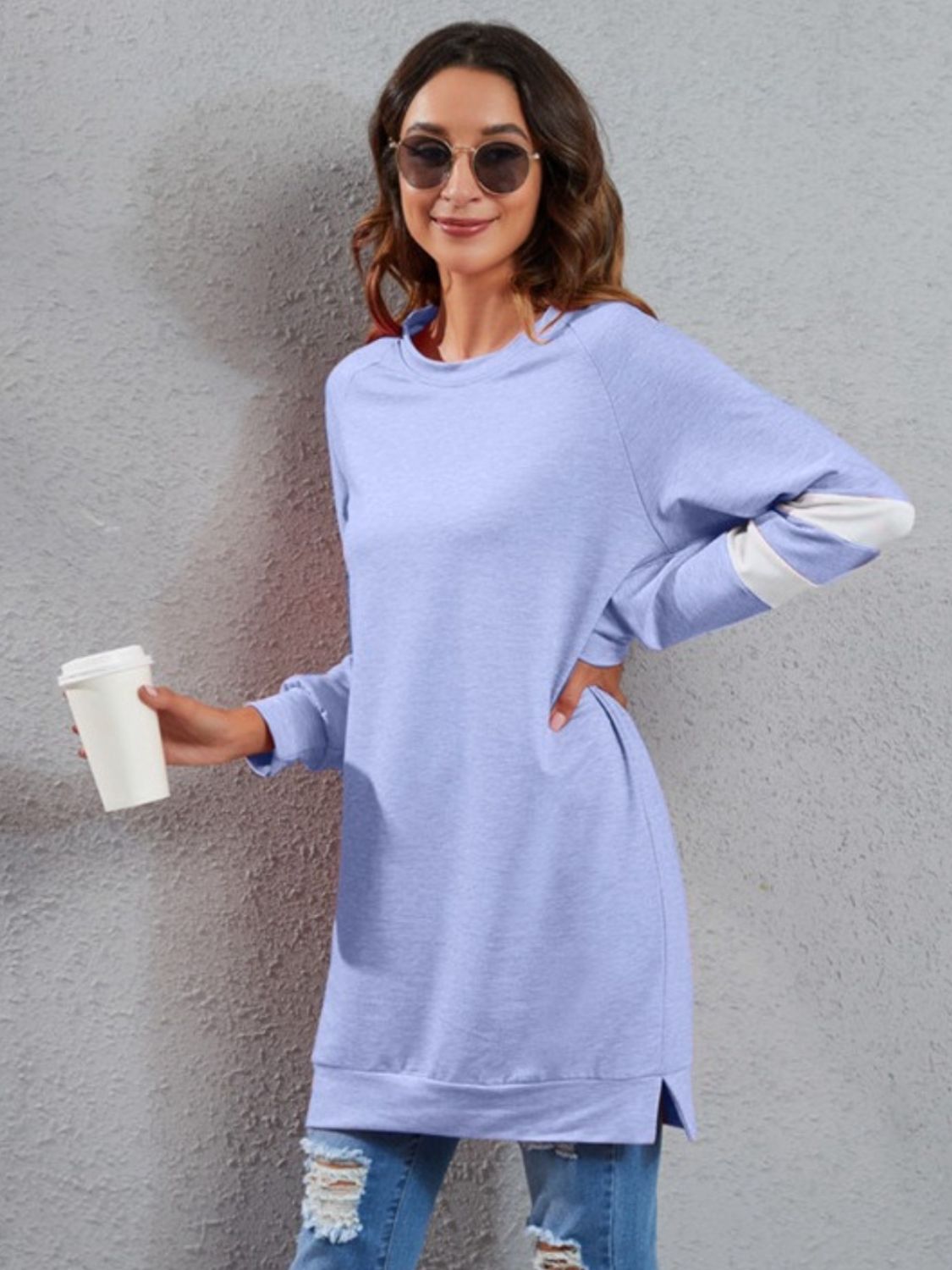 Full Size Striped Round Neck Long Sleeve T-Shirt dress