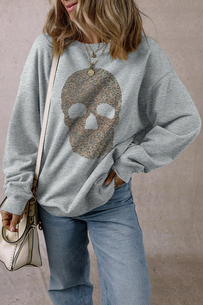 Rhinestone skull sweatshirt