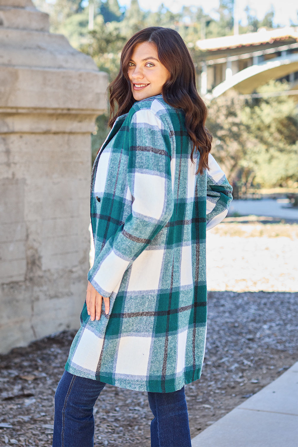 Timeless Plaid Button Up Lapel Collar Coat