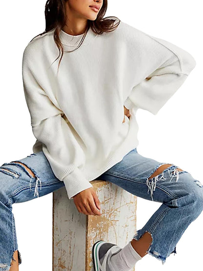 Hemlock Haze Reverse Seam Side Slit Sweater