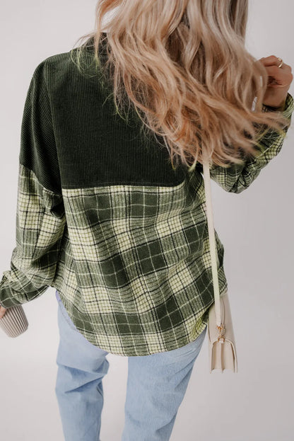 Intellectual Plaid Button Up Long Sleeve Jacket