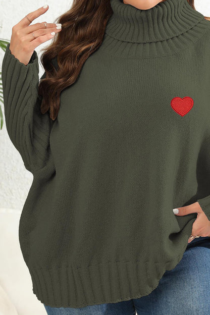 Tell-Tale Heart Plus Size Turtle Neck Sweater